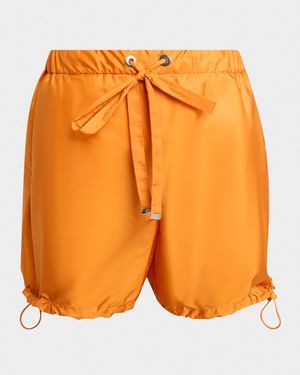 Moncler Satin Drawstring Shorts - Orange