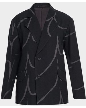 IM MEN Apos;S Wave Pattern Earth Jacket - Blue