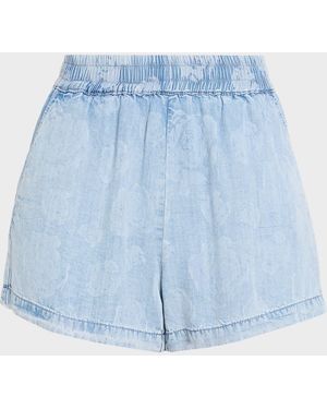 Generation Love Dorah Floral Denim Shorts - Blue