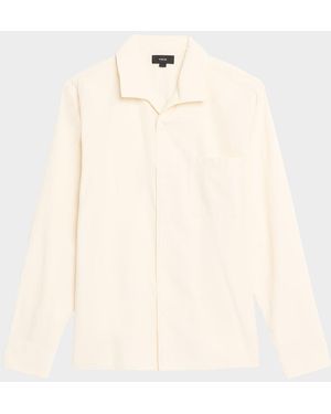 Vince Cotton Chambray Casual Button-Down Shirt - Natural