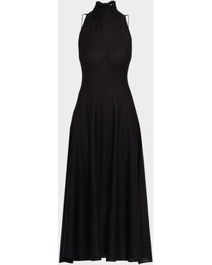 Malo Cashmere Silk Halter Dress - Black