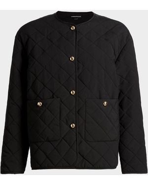 Lamarque Hera Quilted Collarless Jacket - Black
