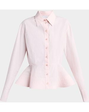Stella McCartney Peplum Cotton Button-Down Shirt - Pink