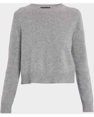 Nili Lotan Venus Dark Rust Cashmere Crop Sweater - Gray