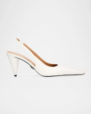 Stella McCartney 80Mm Vegan Leather Slingback Pumps - White