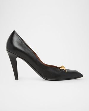 Versace 90Mm La Medusa Leather Pumps - Black