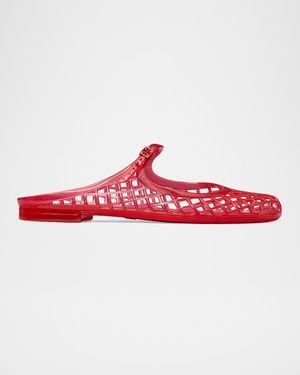 Tory Burch Mellow Jelly Mary Jane Ballerina Mules - Red