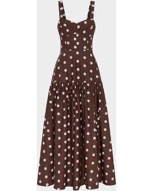 Nicholas Valeria Flounce Sweetheart Midi Dress - Purple