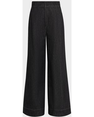 Dice Kayek High-Rise Denim Flare Pants - Black
