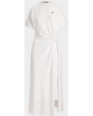 Polo Ralph Lauren Twist-Detail T-Shirt Midi Dress - White