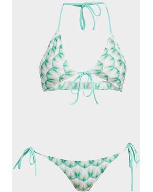 Missoni Tie-Front Knit Bikini - Green