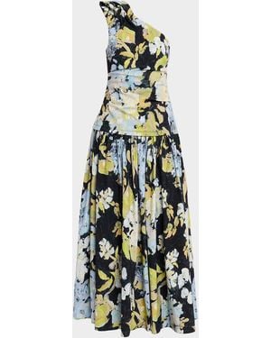 Acler Benetti Floral One-Shoulder Maxi Dress - White