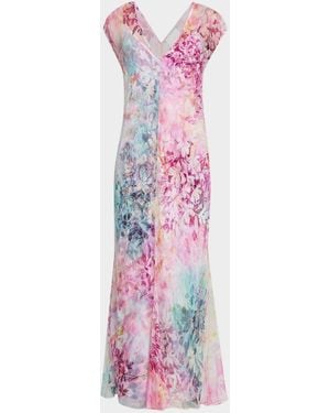 Johnny Was Georgia June Floral-Print Silk Maxi Dress - Pink