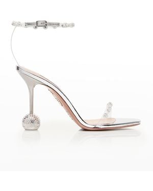 Aquazzura Secrets Crystal Ball-Heel Sandals - White