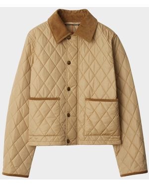 Burberry Quilted Crop Jacket - Natural