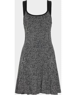 Ramy Brook Lidia Sleeveless Metallic Sweater Mini Dress - Gray