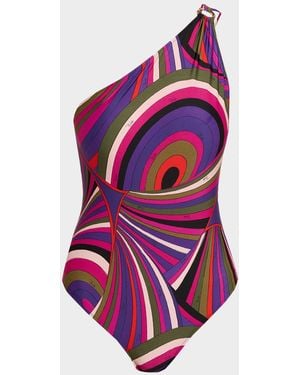 PUCCI Iride Asymmetric One-Piece Swimsuit - Multicolor