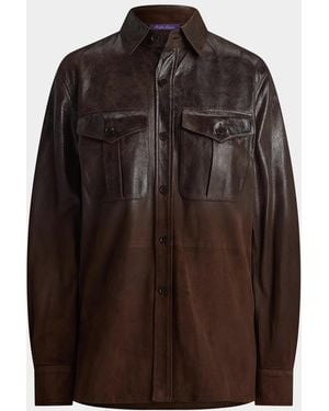 Ralph Lauren Landry Lamb-Suede Shirt - Brown
