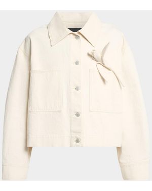 Erdem Tulip Applique Oversized Denim Jacket - Natural