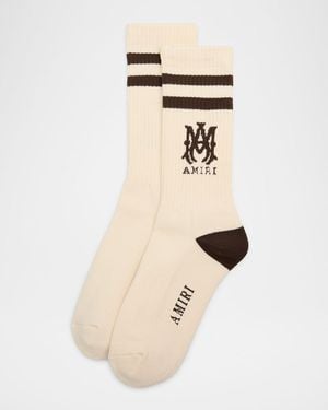 Amiri Apos;S Ma Stripe Crew Socks - Natural
