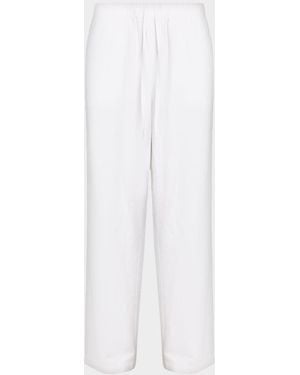 Eileen Fisher Organic Cotton-Linen Straight Pants - White