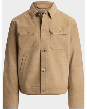 Polo Ralph Lauren Apos;S The Ashdale Suede Shirt Jacket - Natural