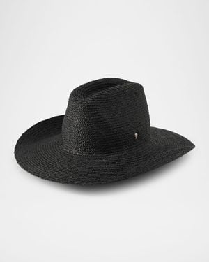 Helen Kaminski Adeline Briaded Raffia Cowboy Hat - Black