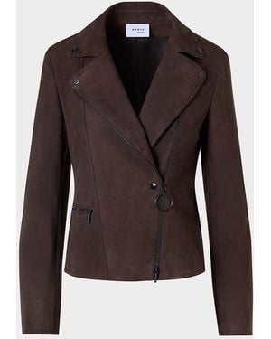 Akris Punto Suede Motorbike Jacket - Black
