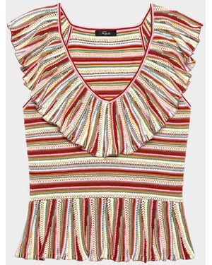 Rails Carmelita Stripe Crochet Top - White