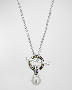 Lagos Luna Pearl Toggle Necklace - White