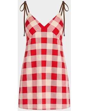 SER.O.YA Shantie Gingham Mini Dress - Red
