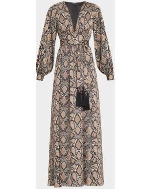 Emanuel Ungaro Ava Snakeskin-Print Maxi Dress - Multicolor