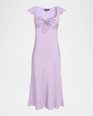 Toccin Marcella Bias-Cut Silk Slip Dress - Purple