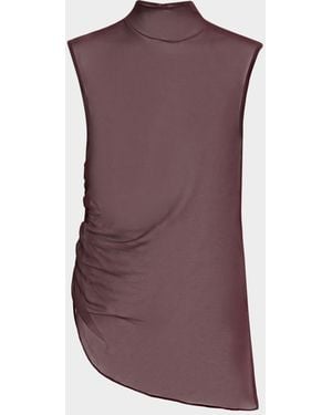 LAPOINTE Lightweight Satin Caftan Top - Purple