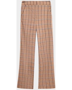Veronica Beard Tonelli Plaid Wide-Leg Pants - Natural