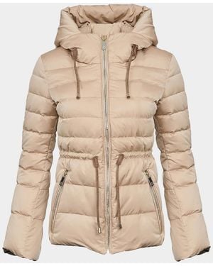 Gorski Apres-Ski Horizontal Quilted Down Jacket With Hood - Natural
