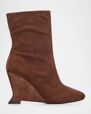 Balmain 95Mm Suede Ankle Boots - Brown