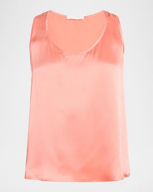 SABLYN Claudia Silk Scoop-Neck Tank Top - Pink