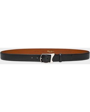 Santoni Apos;S Leather Belt - Black