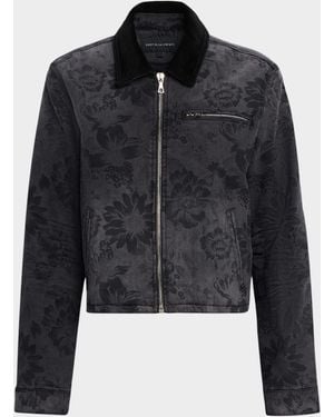 Cout de la Liberte Finsbury Floral Denim Jacket - Black