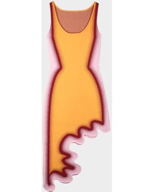 Ph5 Aster Reversible Asymmetric Wavy Dress - Orange