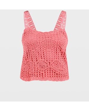 La Blanca Waverly Crochet Tank Top - Red