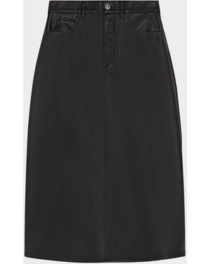 Weekend by Maxmara Canga Coated A-Line Midi Skirt - Gray