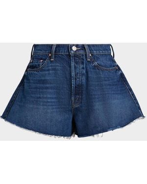 Mother The Flutter Fray Shorts - Blue