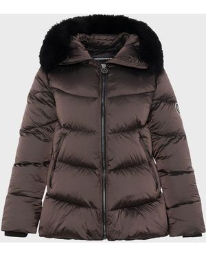 Gorski Apres-Ski Jacket With Detachable Toscana Lamb Shearling Hood Trim - Black