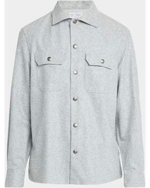 Brunello Cucinelli Apos;S Padded Wool Jacket - Blue