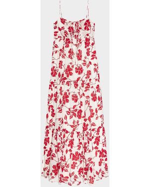Rails Mica Floral Tie-Front Maxi Dress - Red
