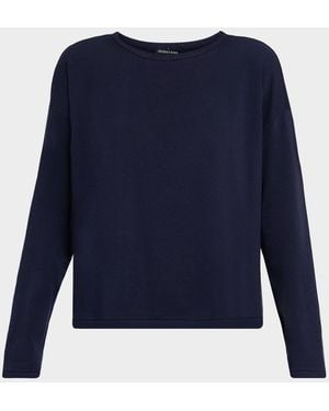 Eileen Fisher Boxy Crewneck Terry Pullover - Blue