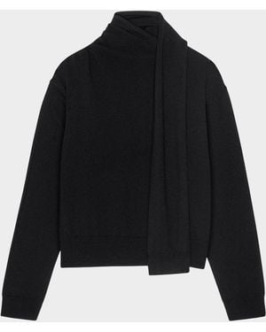 Rails Cortina Wool-Cashmere Scarf Sweater - Black