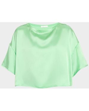 SABLYN Daria B Relaxed Crewneck Silk Tee - Green
